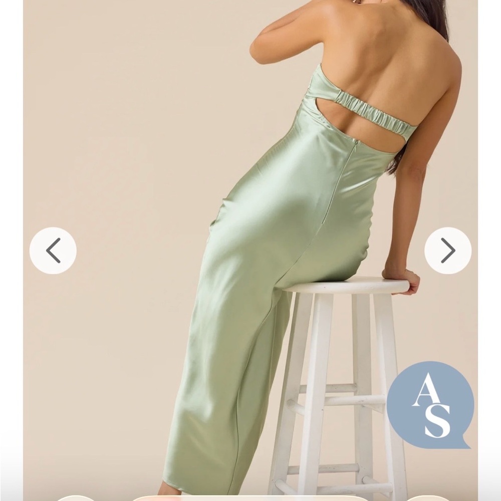 Altar'd State Strapless Satin Dress in Sage, XL New With Tags - Picture 6 of 9